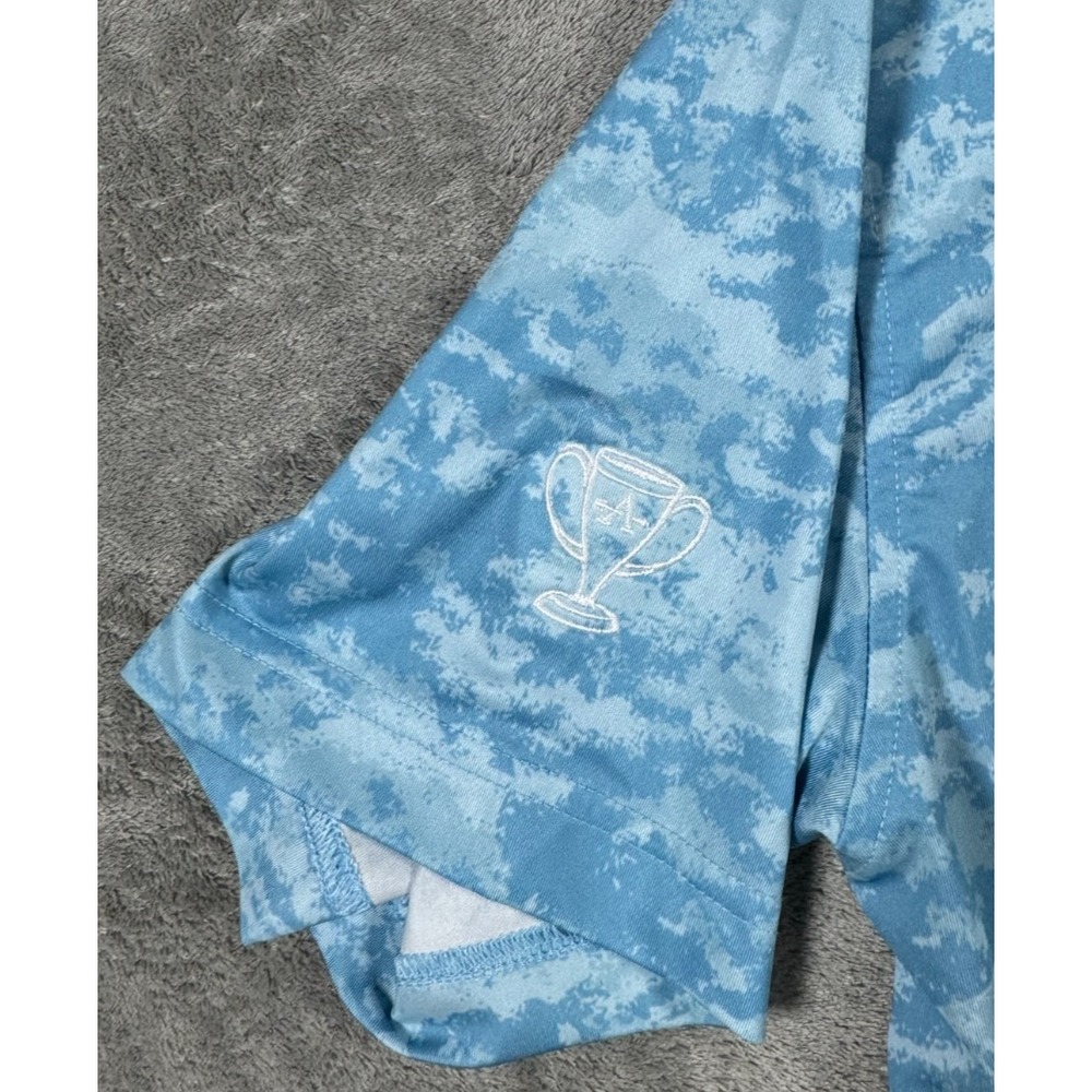 FootJoy Athletic Fit Golf Polo Shirt Mens M Blue Digital Camo Stretch 29095 - Picture 8 of 10